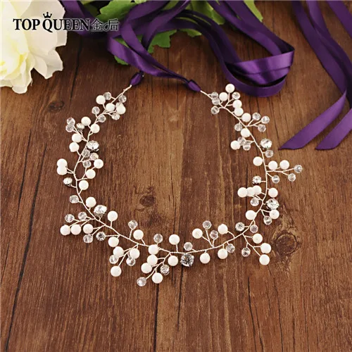 Purple ribbon TOPQUEEN SH159 Свадебные ремни с бриллиантами и жемчугом для невесты Свадебные аксессуары платье с поясом камень пояс - Цвет: Purple ribbon