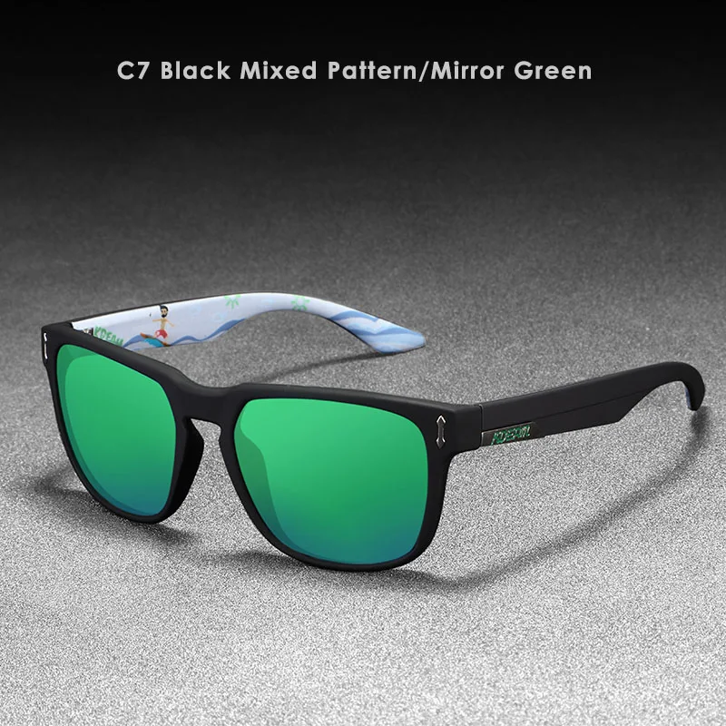 Солнцезащитные очки KDEAM с металлическими шарнирами, зеркальные, поляризационные, мужские, квадратные, спортивные, солнцезащитные очки, Матовая Мягкая оправа, для женщин, УФ-Защита, Чехол KD1302 - Цвет линз: NO7