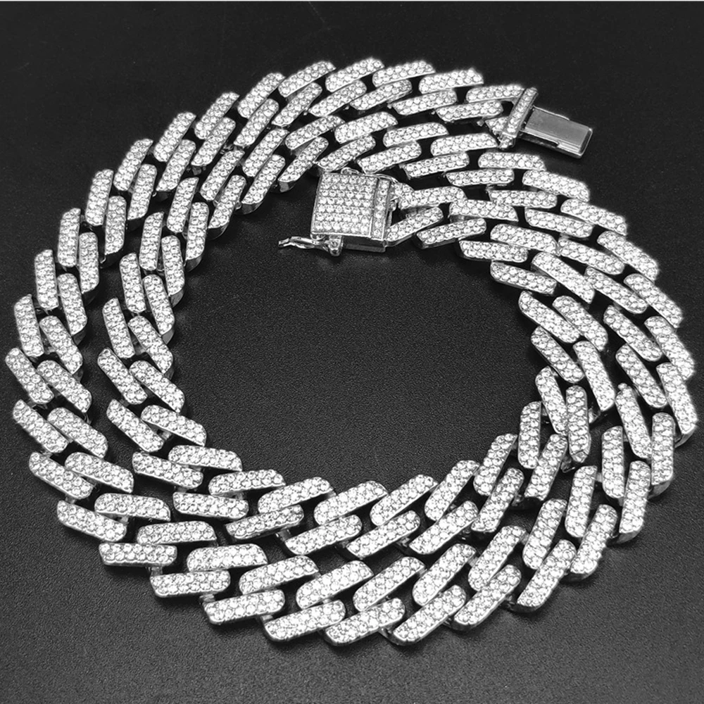 Iced Out, 15 мм, кубинская звеньевая цепочка, " 16" 1" 20" 2", на заказ, ожерелье, браслет, горный хрусталь, шикарный хип-хоп, для мужчин, ювелирное ожерелье s