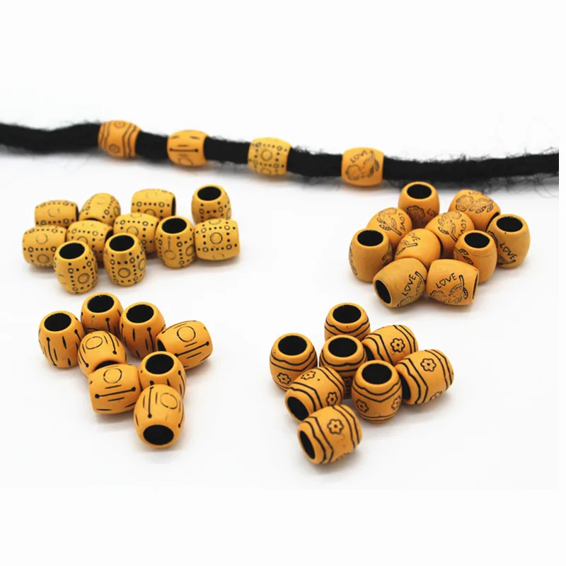 20 шт. акриловые деревянные вязаные крючком косички для волос страшные бусины