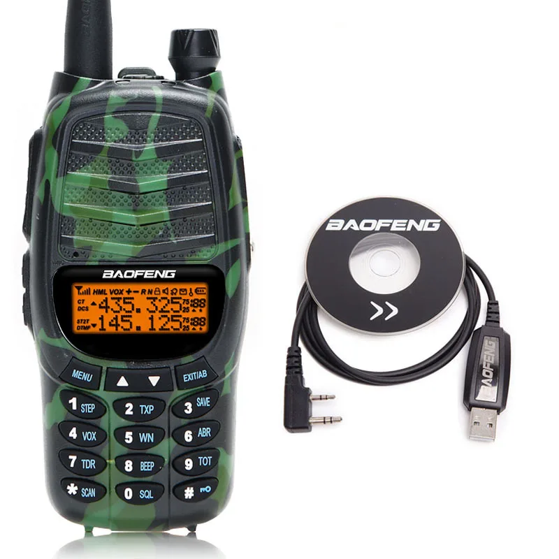 Baofeng UV-X9 Plus 10 Вт мощная рация мощная портативная рация VHF/UHF 10 км модернизированная UV-82 uv82 CB радиоантенна - Цвет: camo color add cable