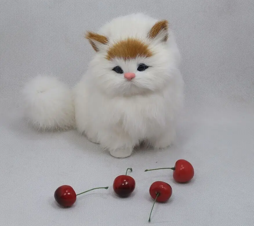Имитация милой кошки из пластика и меха желтая голова кошка кукла Рукоделие