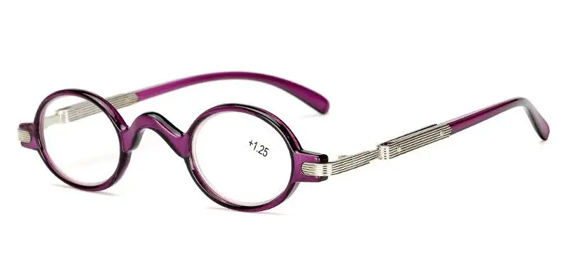 Purple Новые модные очки для чтения, маленькие круглые очки для чтения, ретро очки для женщин и мужчин, очки для дальнозоркости, лупа Oculos gafas A1 - Цвет оправы: Purple