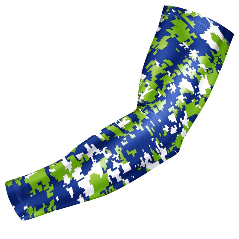 blue green Компрессионная манжета на руку-молодежные и взрослые Размеры-бейсбольный футбол, баскетбол, Спорт(1 рукав руки)(доступно более 100 цветов - Цвет: blue green