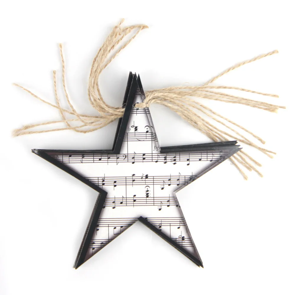Бумажная музыкальная звезда украшения гирлянда Рождественская елка для дома