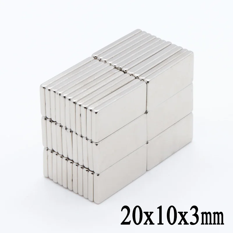 50 шт. 20*10*3 мм Высокое качество 20x10x3 супер сильные Нео неодимовый магнит магниты NdFeB