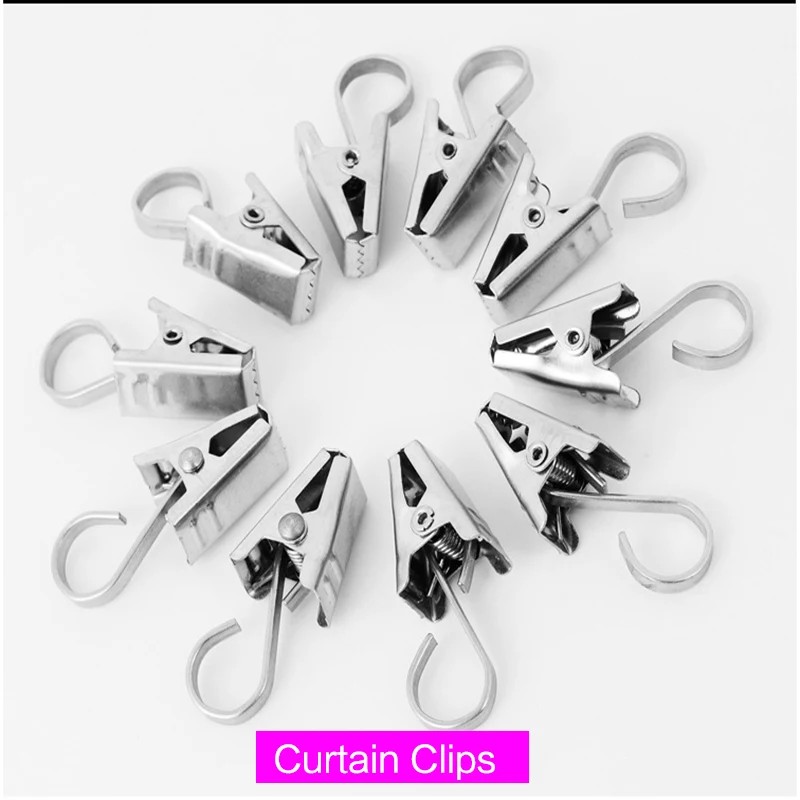 10 шт./лот зажимы для штор из нержавеющей стали окон и душа аксессуары кухни ванной