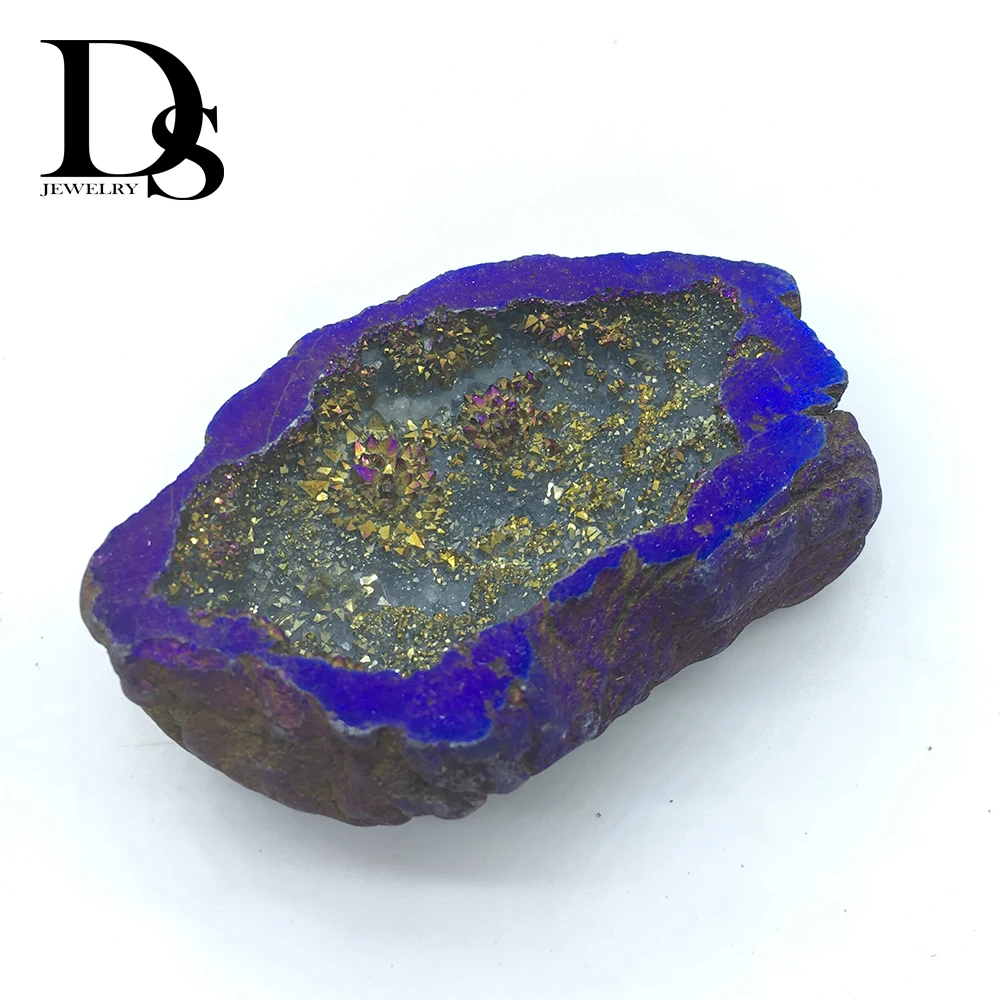 Натуральный агат фрагмент жеоды Drusy Druse кварц гальванический кластер кристалл точки бразильские минералы образец вечерние украшения