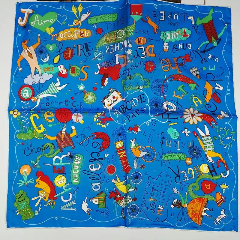 Маленький квадратный шарф из 100% чистого шелка женский модный Шелковый саржевый с