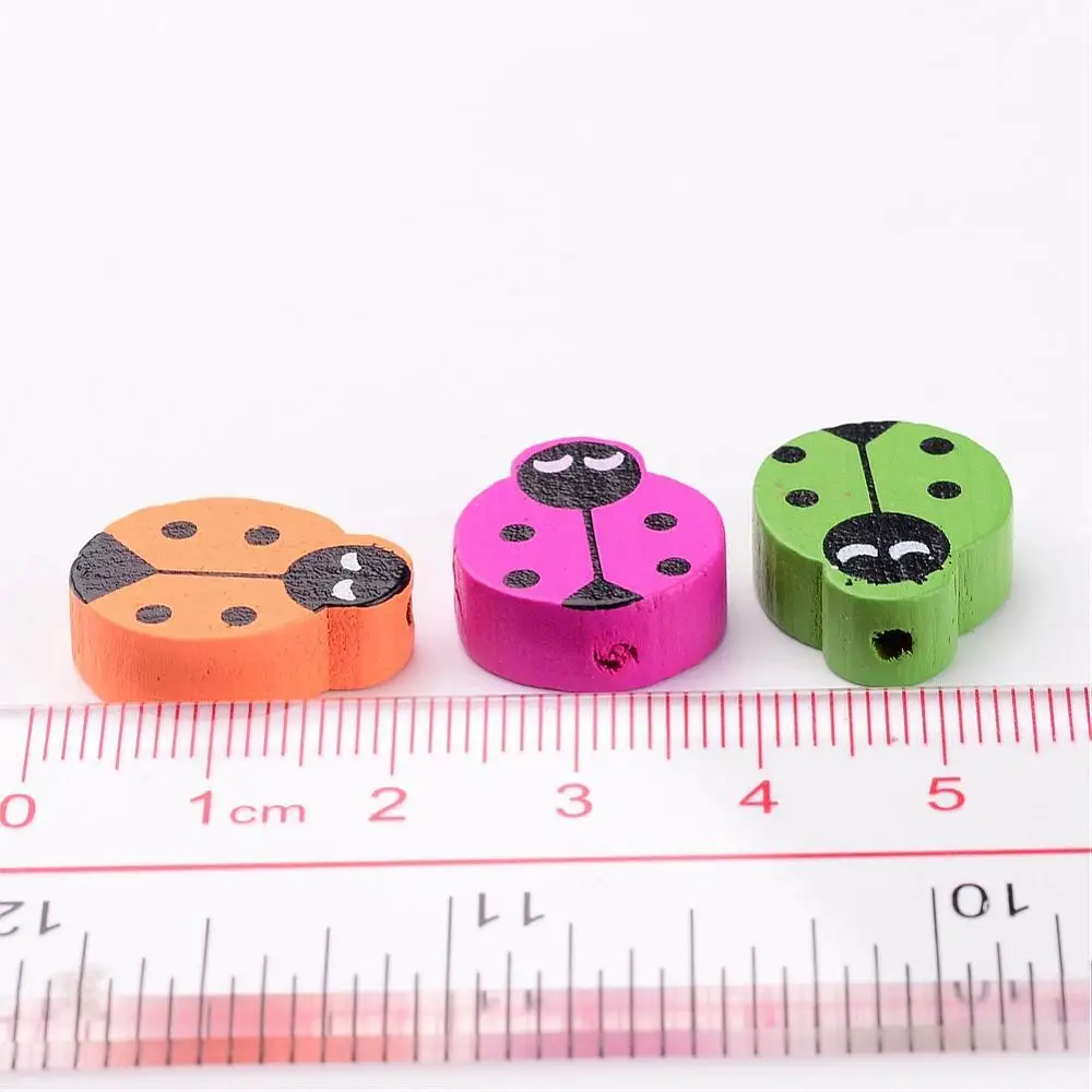 50 шт. деревянные бусины с божьей коровкой 18 ~ 19x15x6 мм|bead lampwork|wood mugwooden roller |