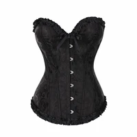 satin boned lace up steampunk gothic corset sexy women corselet waist trainer corset and bustier overbust slim corset strapless