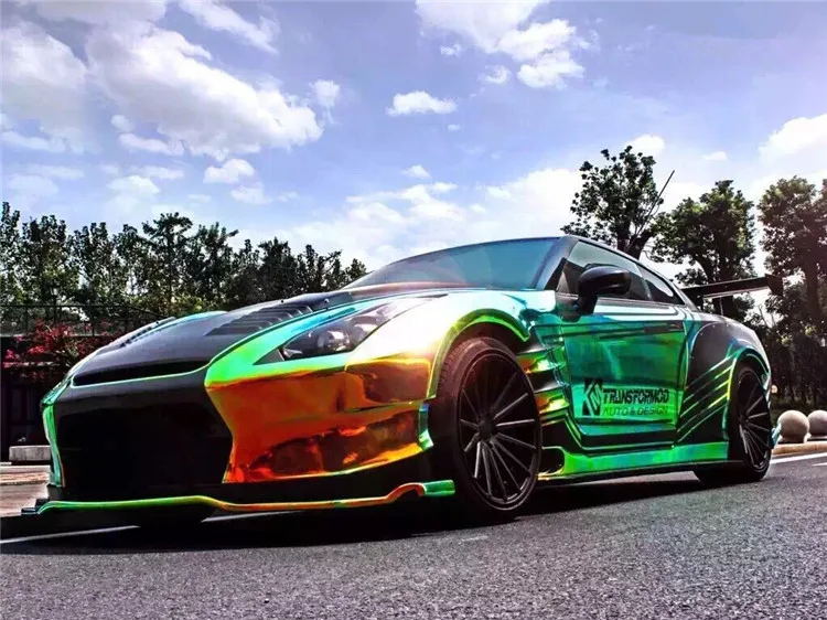 Цветная пленка 30x138 см радужная голографическая радужные хромированные