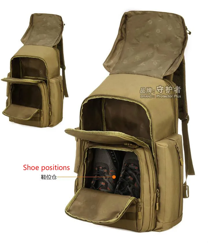 

Protector Plus multi-function tactical backpack outdoor climbing package laptop bag Shoes warehouse backpack Men's bags 40L