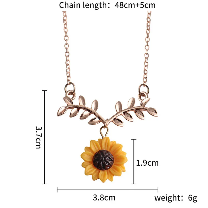 Fashion Jewelry Daily Hook Personality Gift Chain Sunflower 0inch 6g Women Pendant Necklace Banquet Dating 5cm Party LL YUN | Украшения и