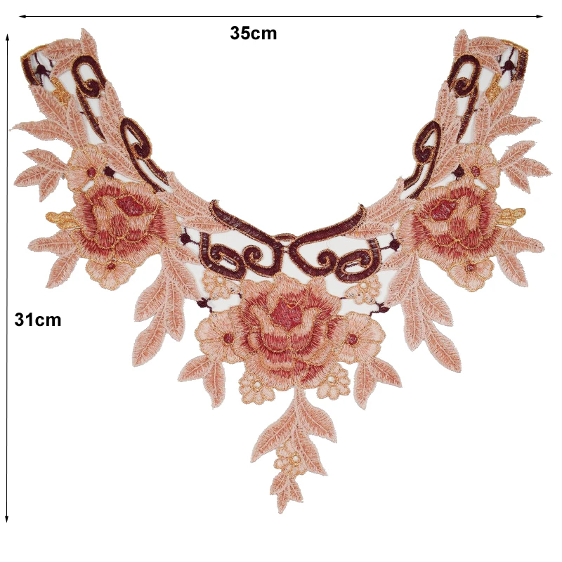 3D Brown Flower Lace Neckline Collar Fabric DIY Manual Wedding Decoration Trim Sewing Scrapbooking | Дом и сад