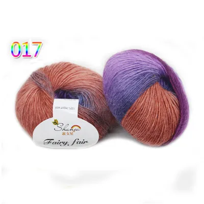 17 1ply 50 г шерсть мягкая теплая детская пряжа для ручная вязка крючком Радужная пряжа 25 цветов пряжа ручная вязка для шарфа Одеяло Одежда - Цвет: 17