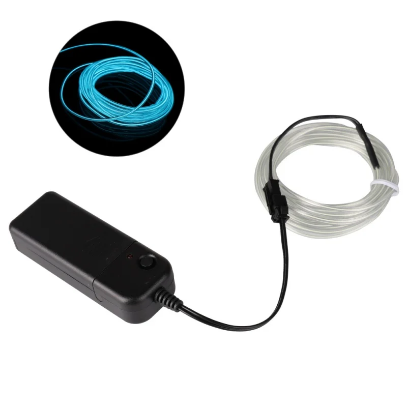 TL 1M2M/3m/5 M El провода Водонепроницаемый Светодиодные ленты света неоновый свет светящийся свет леска трубки кабель+ Батарея контроллер вечерние украшение автомобиля - Испускаемый цвет: TL