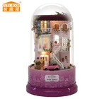 Новая мебель, кукольный домик, деревянный миниатюрный кукольный домик, набор мебели для сборки, вращающаяся Музыкальная Коробка, кукла, домашние игрушки для детей B31