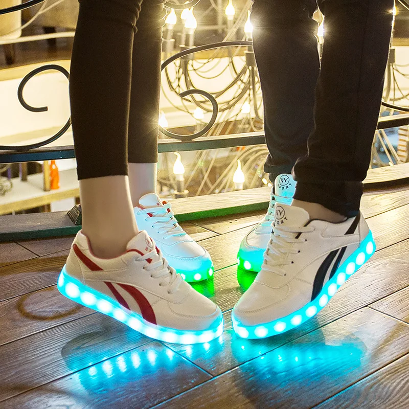 Size35-42/красовки Светящиеся USB подсветкой детская обувь детей с кроссовки для