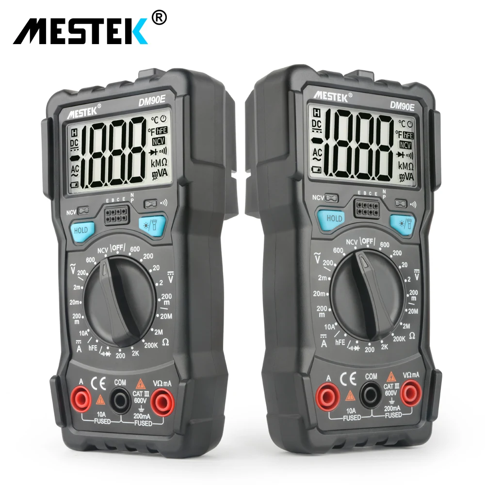 Цифровой мультиметр Mestek DM90E с автоматическим выбором диапазона 1999 отсчетов