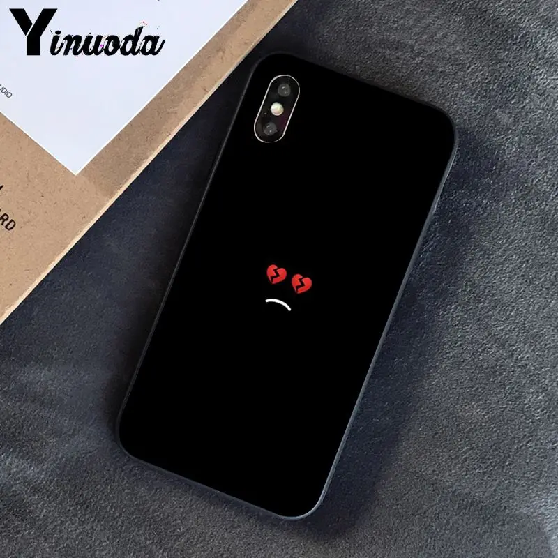 Yinuoda разбитое сердце новое поступление черный чехол для телефона iPhone 8 7 6 6S 6Plus X XS MAX 5 5S SE XR 10 Чехол