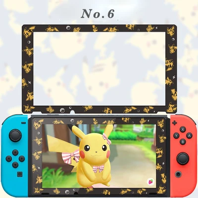 Pika Tempered film Тонкий жесткий защитный чехол с разрезом на заднюю панель для Nintendo Switch NS Console, чехлы для Switch Joy con Let's go Eevee Picachu, разноцветный чехол - Цвет: Pika Tempered film
