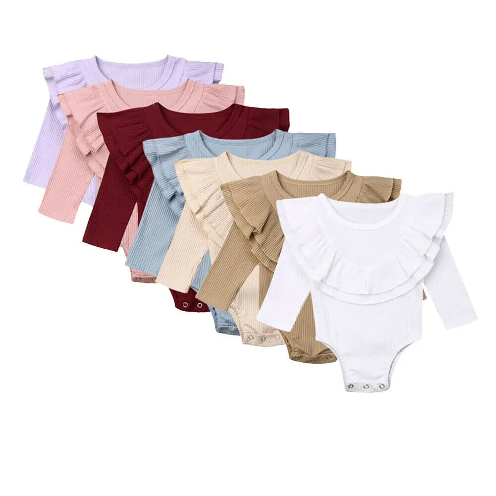 Комбинезон для новорожденных с длинным рукавом и оборками | Мать ребенок