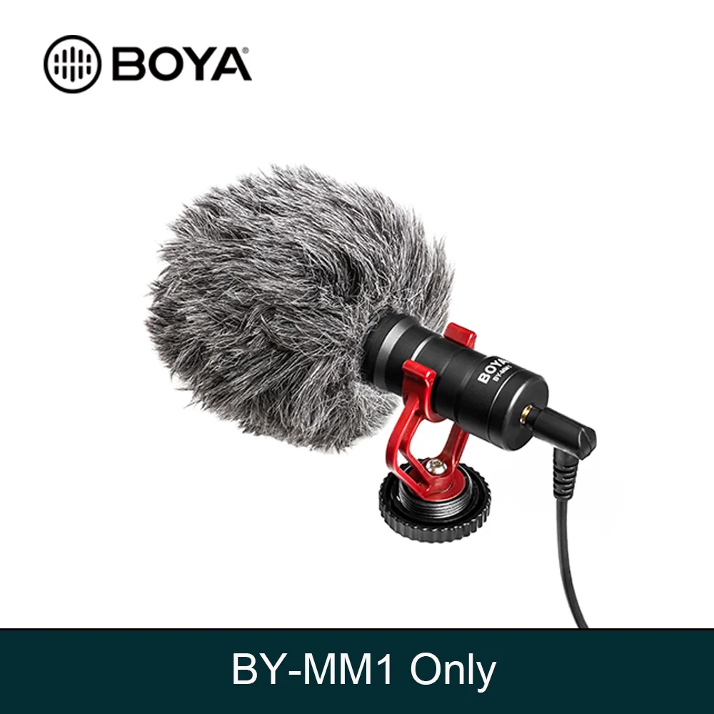BY-MM1 BOYA BY-MM1 кардиоидный микрофон для смартфона DJI Osmo Nikon Canon DSLR Youtube Vlogging запись 3,5 мм аудио кабель - Цвет: BY-MM1
