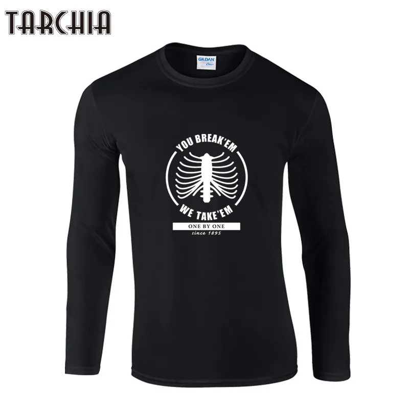 

TARCHIA Men's Print T-shirt Long Sleeve Cotton Slim Men Tops T Shirts Autumn Male Casual Cotton T-Shirts Men Clothing