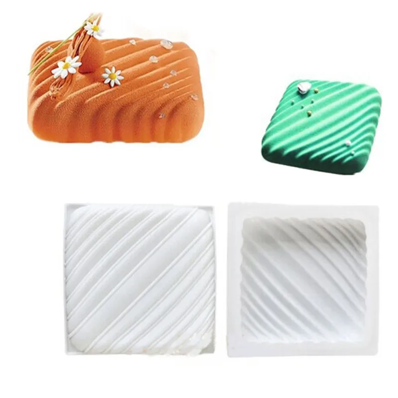 Площадь полоса для шоколада из силикона в форме мусс торта Fondant (сахарная)