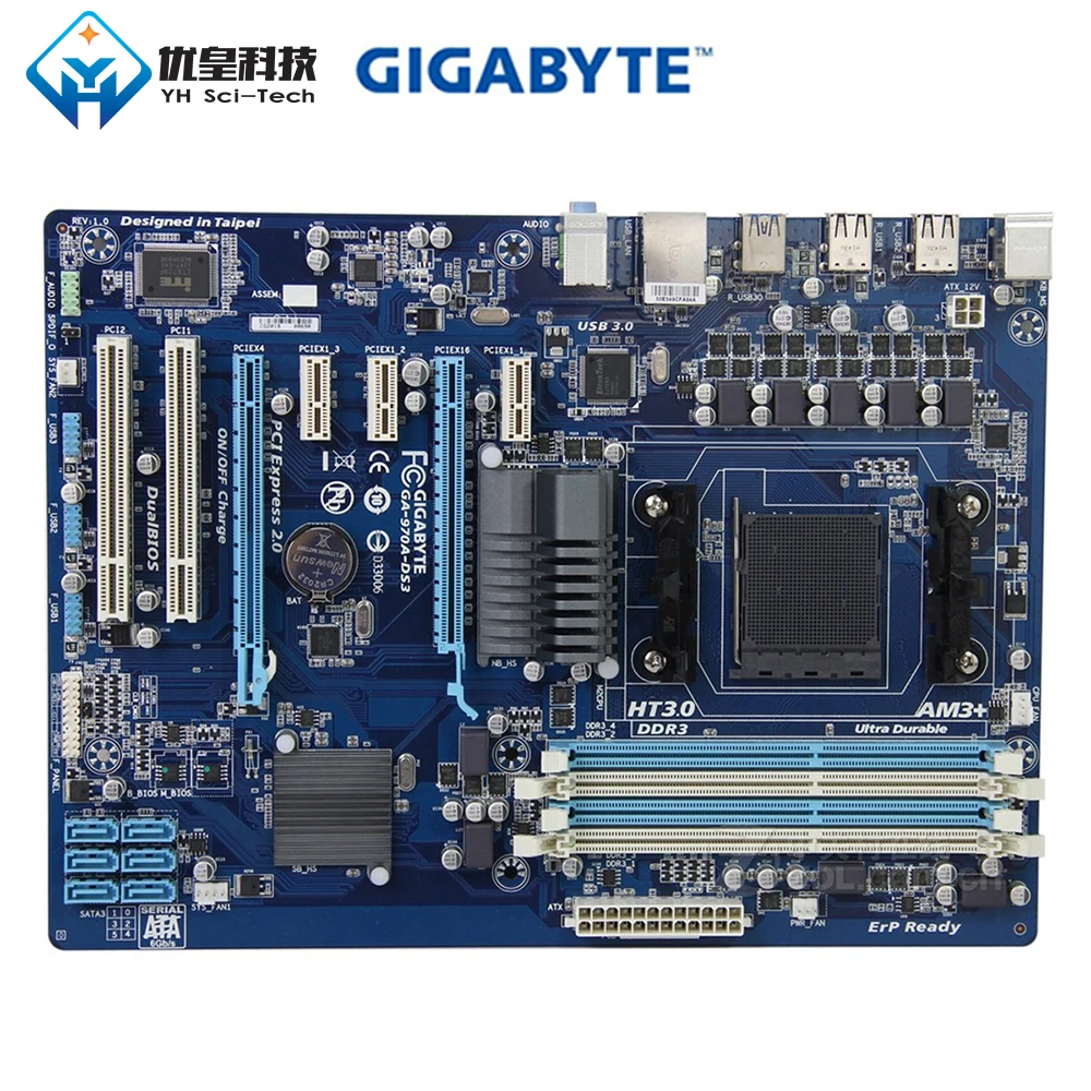 Материнская плата Gigabyte оригинальная б/у материнская AMD 970 AM3 + FX Phenom II Athlon DDR3 32G SATA3