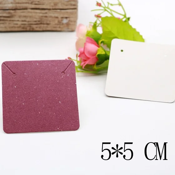 5x5cm fuchsia 100 шт./лот, много размеров, крафтовые серьги, ожерелье, карты, двойной цвет, Висячие бирки, серьги-гвоздики, карты для ювелирных изделий, серьги, ожерелье, дисплей - Цвет: 5x5cm fuchsia