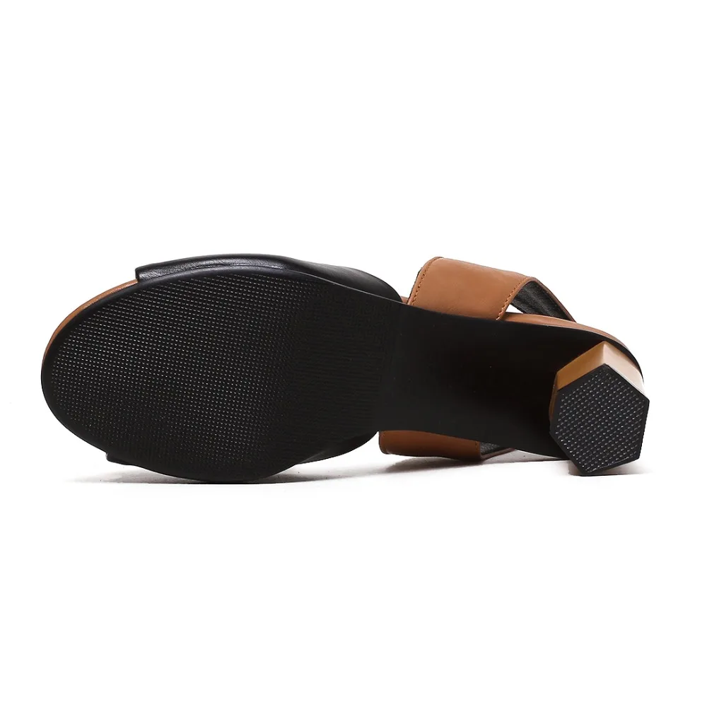

Women Ankle Strap Heels Pu Leather Sandals Summer Shoes Women Open Toe Chunky High Heels Dress Sandals Pumps Plus Large Sizes 43