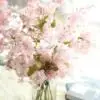 Pink Искусственные цветы Декор Пластиковые поддельные цветы сад вишня цветок Шелковый цветок Свадебный Гортензия домашний сад Декор L0604 - Цвет: Pink