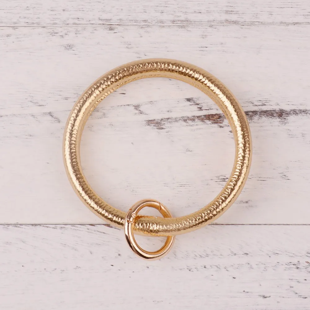DZ0089 gold Новинка от Rainbery, модный многофункциональный брелок с кисточкой, эмалированный брелок из искусственной кожи, Круглый браслет с монограммой, брелок для женщин и девушек - Цвет: DZ0089 gold