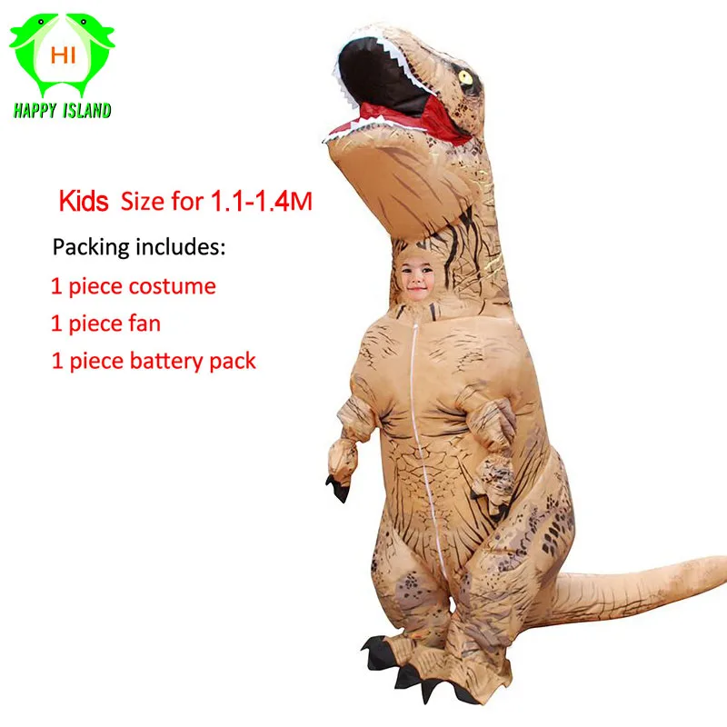 Kids Новинка, надувной костюм динозавра для взрослых, T-REX костюм для Хэллоуина, T-REX, детский надувной костюм динозавра, детская одежда для костюмированной вечеринки - Цвет: Kids