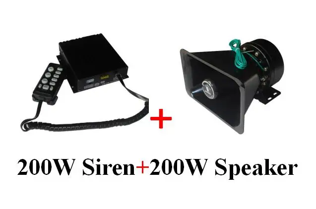 

CJB200Z 200W car warning alarm amplifier with microphone,7 warning sounds,volume adjust,2 lights switches+1unit 200W speaker