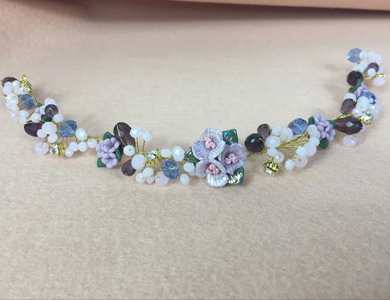 Модная буровая корона для женщин ручной работы разноцветные цветы Свадебная