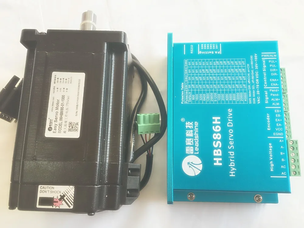 Новый замкнутый контур Leadshine Stepper Drive HBS86H Серводвигатель 86HBM80-01-1000 с 1000 линейным кодировщиком HBS806 ES-D808