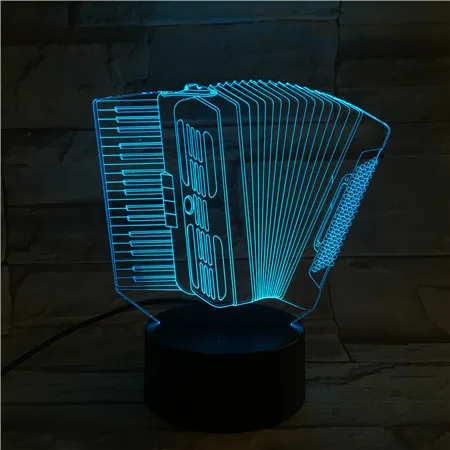 Орган Музыка 3D Оптическая иллюзия настосветильник настроение лампа Сенсорное и