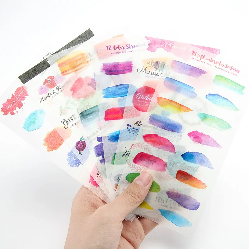 

6Sheets/Set Creative Colourful Graffiti Decoration Scrapbooking Stickers Transparent PVC Stationery Planner Stickers