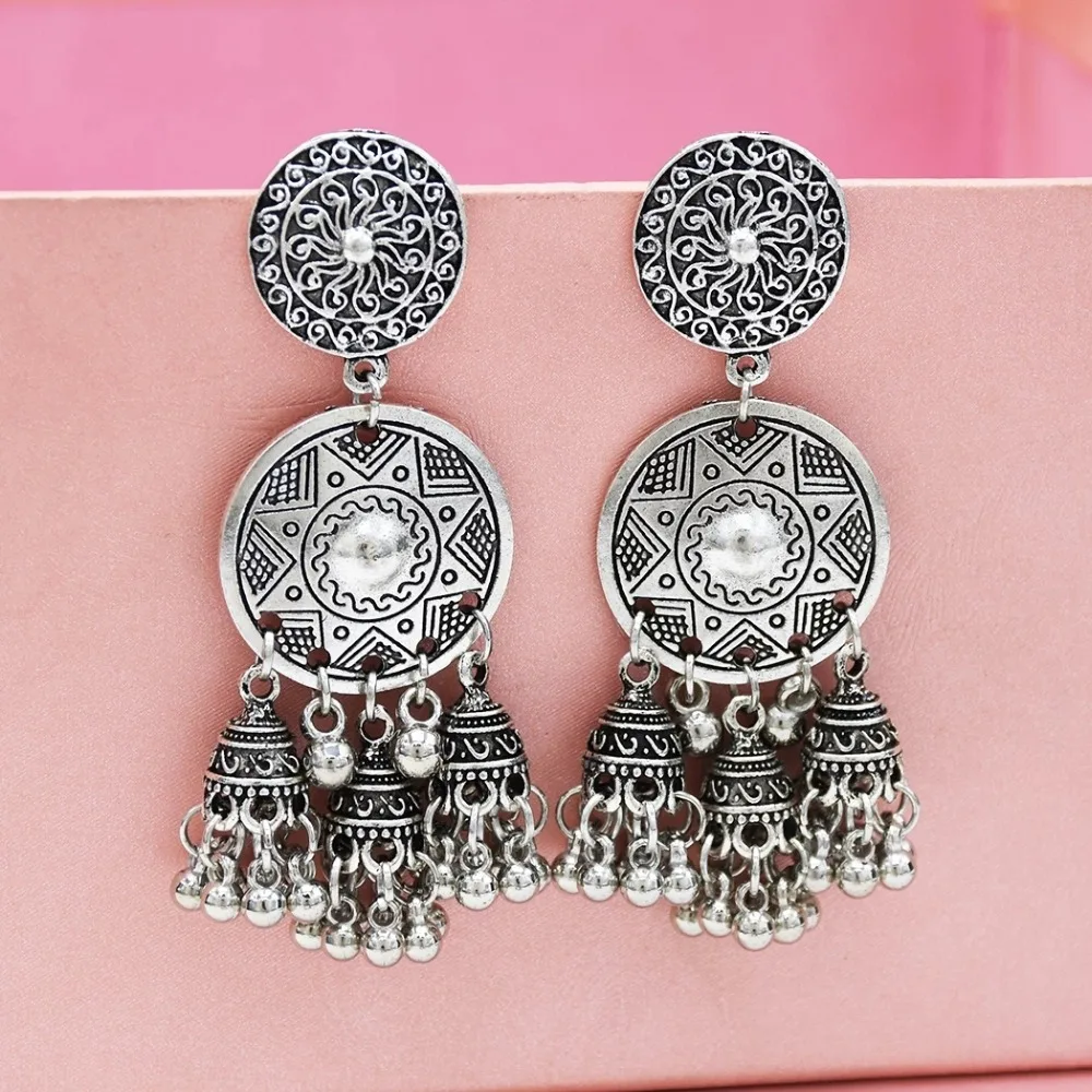 Висячие серьги Jhumki Jhumka с большими длинными кисточками золотые индийские