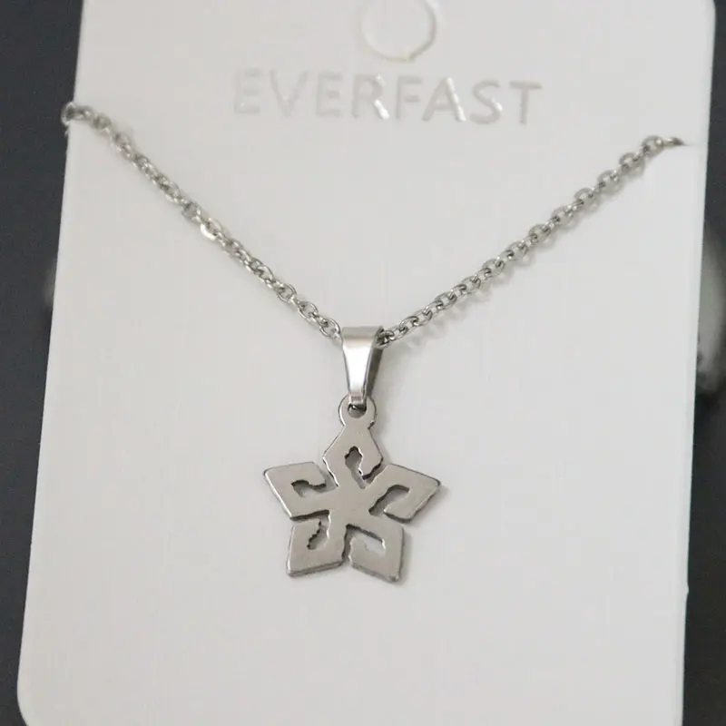 Ожерелье из нержавеющей стали с подвеской в виде цветка и звезды 1 шт.|Цепочки| |