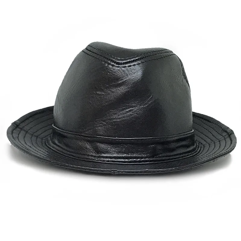 Мужские шапки из натуральной кожи Fedoras модная повседневная шляпа в британском