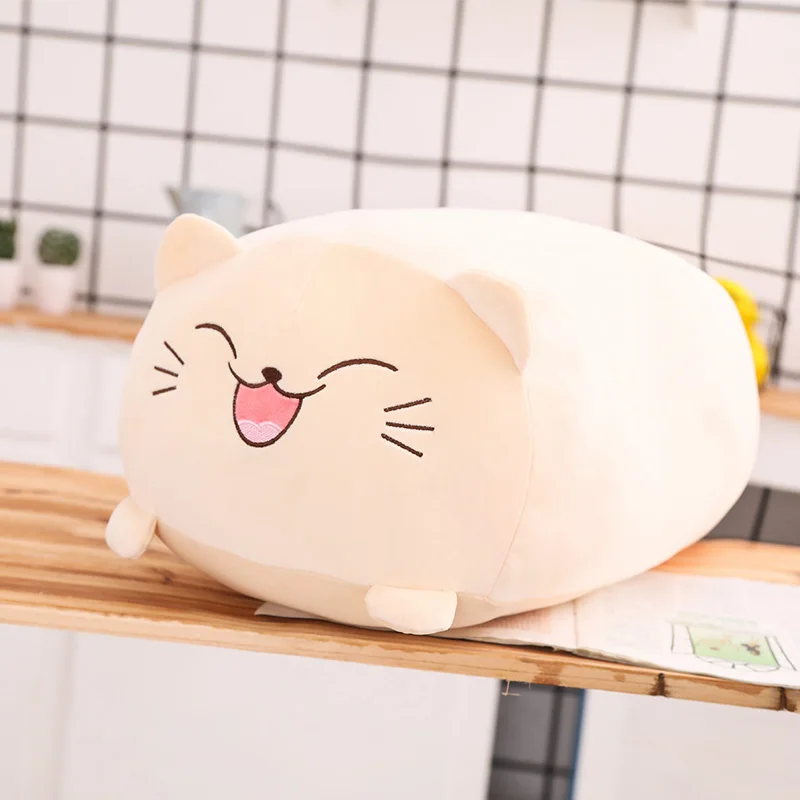 cat Гигантские Мультяшные мягкие животные подушки милые круглые Ультра мягкие животные игрушки свинья кошка кролик Дети плюши фаршированные подушки - Цвет: cat