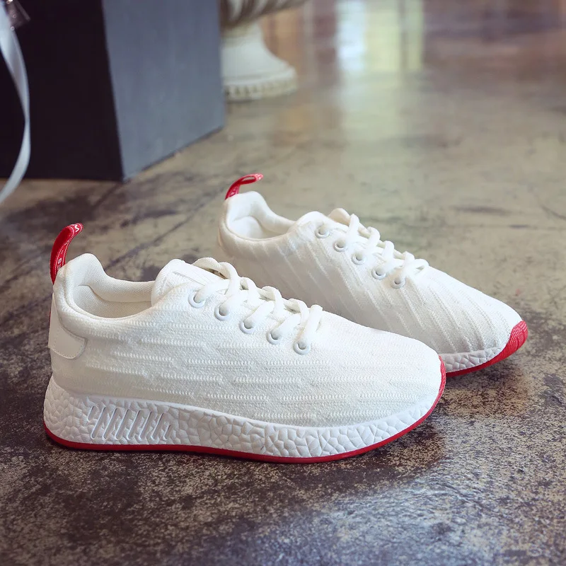 Женские кроссовки Новинка 2019 года Женская легкая Повседневная обувь белые