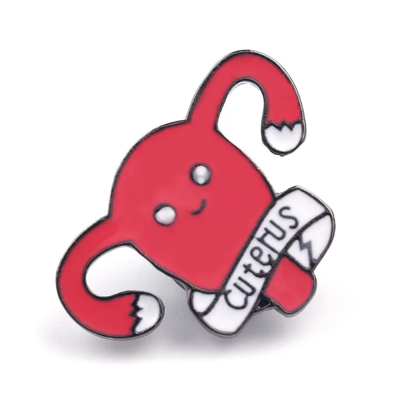 Uterus Броши Cuterus эмалированные булавки Женский подарок карикатура феминизма иконы