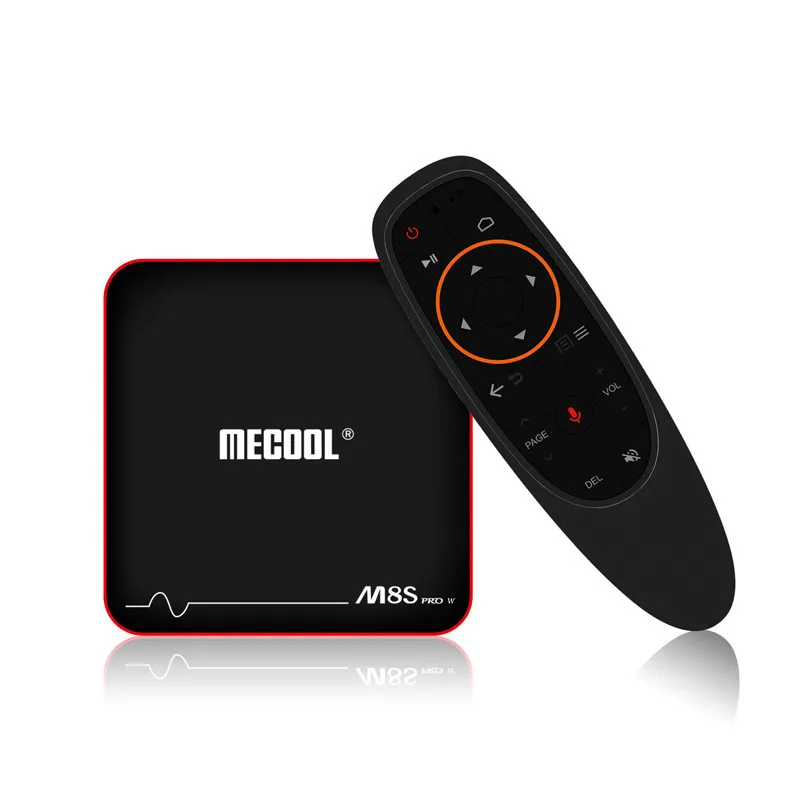 2019 лучший MECOOL M8S PRO W Android ТВ ОС коробка голосовой пульт дистанционного управления