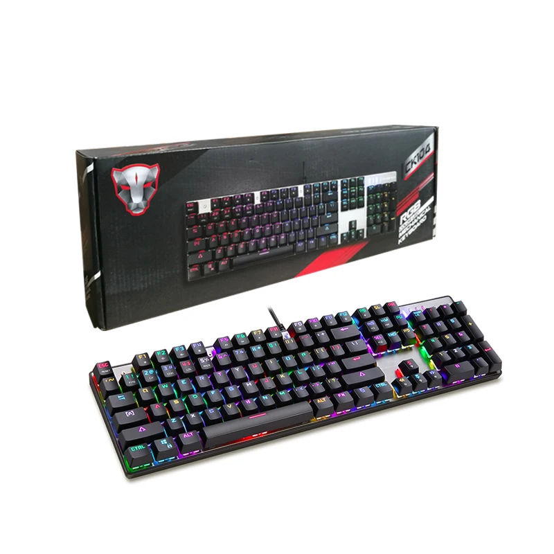 MOTOSPEED CK104 игровая проводная светодиодная подсветка механическая клавиатура 104