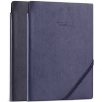deli 22215 pu face notebook a5 205x143mm 96 sheets notebook pen clip design blue black customize logo abailable